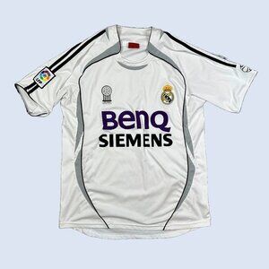 Real Madrid Home Soccer Football Jersey Roca Sport Spain White Size Mens Medium